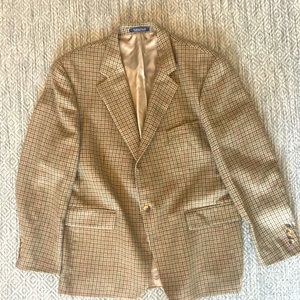 Sz 46R Vintage Polo University Club Wool Alpaca Made in Canada Gun Check Blazer